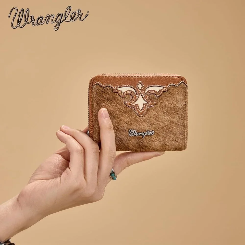Wrangler Leather Wallet with Brown and Tan Accents